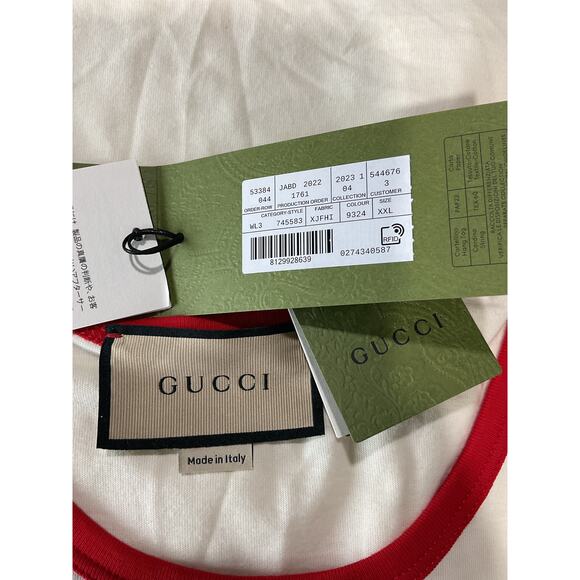 Gucci Adult Club' White Cotton Tank Top Size XXL - NWT - Picture 3 of 6